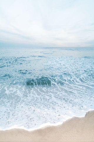 Tranquil Ocean I White Modern Wood Framed Art Print with Double Matting by Carpentieri, Natalie