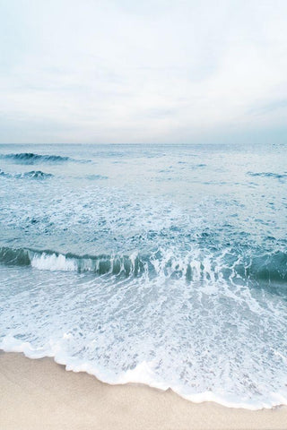 Tranquil Ocean II White Modern Wood Framed Art Print with Double Matting by Carpentieri, Natalie