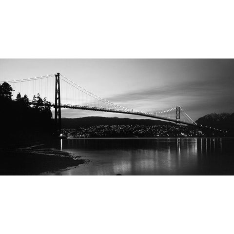 Lions Gate Inlet Black Modern Wood Framed Art Print with Double Matting by Souders, Paul