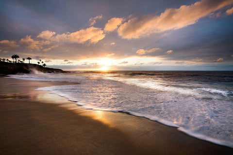 Sunset Beach Black Ornate Wood Framed Art Print with Double Matting by Jaynes, William D.