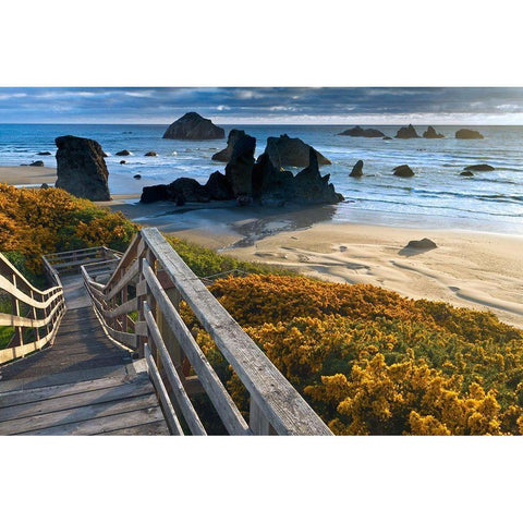 Brandon Beach Black Modern Wood Framed Art Print by Sutton, William