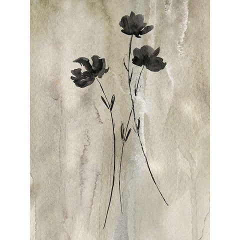 Sumi-e Silhouette III Black Modern Wood Framed Art Print with Double Matting by Knutsen, Conrad