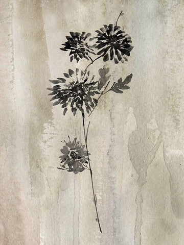Sumi-e Silhouette IV Black Ornate Wood Framed Art Print with Double Matting by Knutsen, Conrad