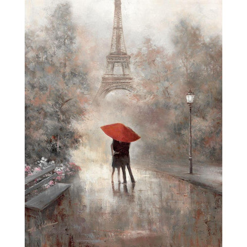 Paris in the Mist Black Modern Wood Framed Art Print with Double Matting by Chiu, T.C.