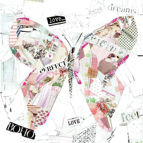 Boho Butterfly Black Modern Wood Framed Art Print by Pope, Kate and Elizabeth