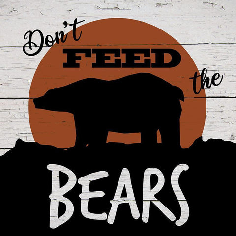 Lodge Bear White Modern Wood Framed Art Print with Double Matting by Craven, Katrina