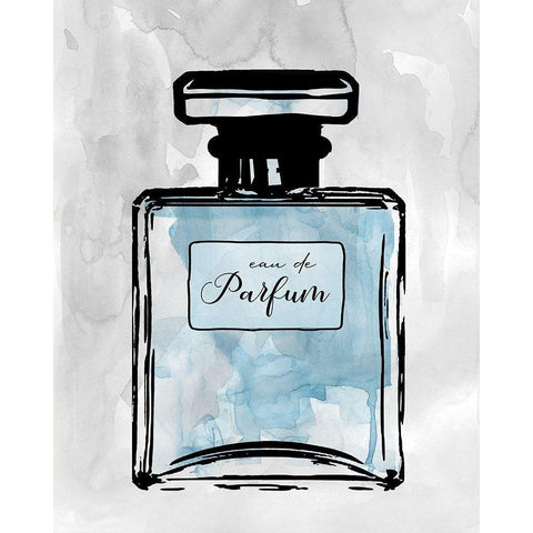 Blue Wash Perfume White Modern Wood Framed Art Print by Robinson, Carol