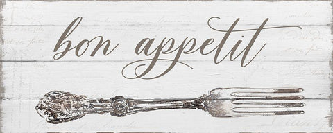 Bon Appetit White Modern Wood Framed Art Print with Double Matting by Robinson, Carol