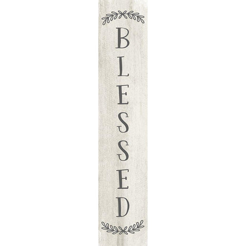 Blessed White Modern Wood Framed Art Print by CAD Designs