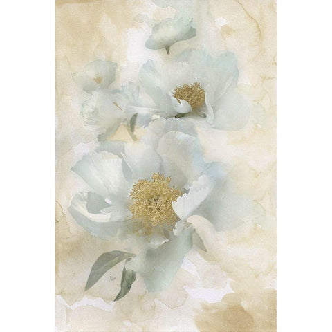 Soft Peonies II White Modern Wood Framed Art Print by Nan