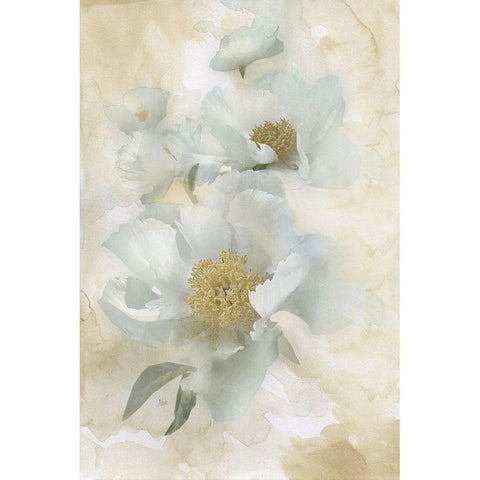 Soft Peonies II Gold Ornate Wood Framed Art Print with Double Matting by Nan