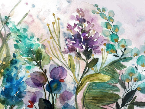 Exotic Plant Life Black Ornate Wood Framed Art Print with Double Matting by Robinson, Carol