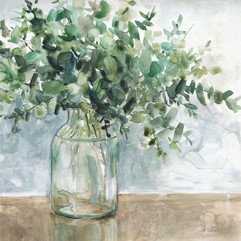 Eucalyptus Bouquet Black Modern Wood Framed Art Print by Robinson, Carol