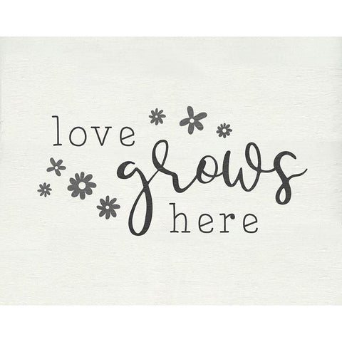 Love Grows Black Modern Wood Framed Art Print with Double Matting by CAD Designs