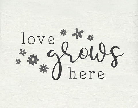 Love Grows Black Ornate Wood Framed Art Print with Double Matting by CAD Designs