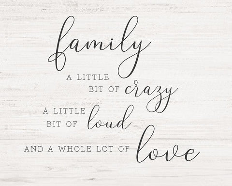 Little Bit of Family Black Ornate Wood Framed Art Print with Double Matting by CAD Designs