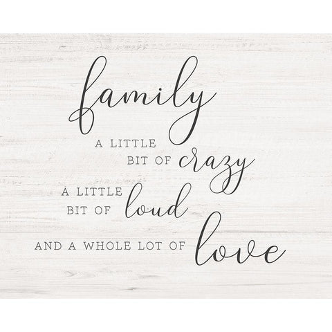 Little Bit of Family Black Modern Wood Framed Art Print by CAD Designs