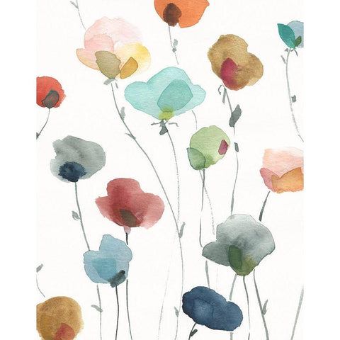 Lollipop Garden I White Modern Wood Framed Art Print by Robinson, Carol