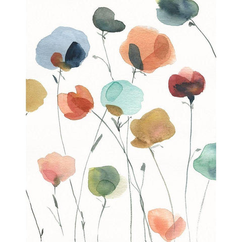 Lollipop Garden II White Modern Wood Framed Art Print by Robinson, Carol