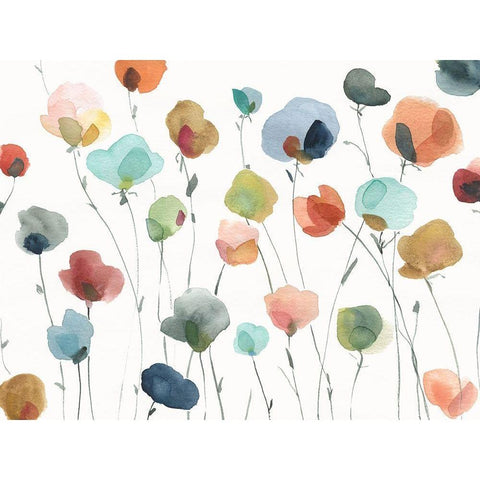 Lollipop Field White Modern Wood Framed Art Print by Robinson, Carol