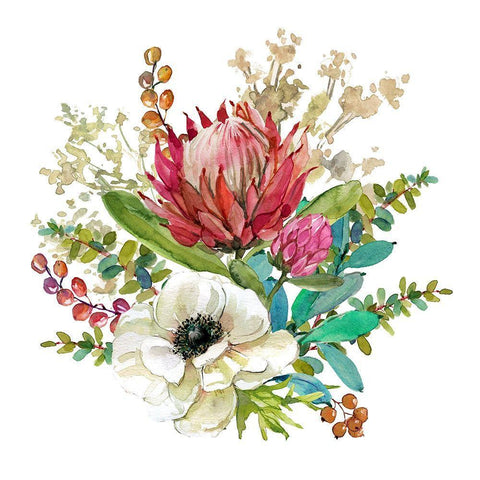 Scrumptious Succulents I White Modern Wood Framed Art Print with Double Matting by Robinson, Carol