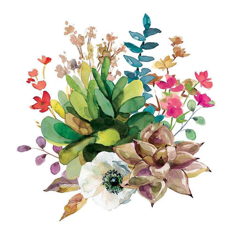 Scrumptious Succulents III Black Modern Wood Framed Art Print by Robinson, Carol