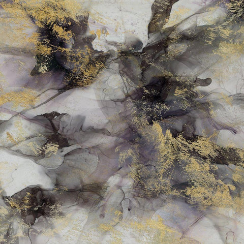 Marbled Aubergine II White Modern Wood Framed Art Print with Double Matting by Robinson, Carol