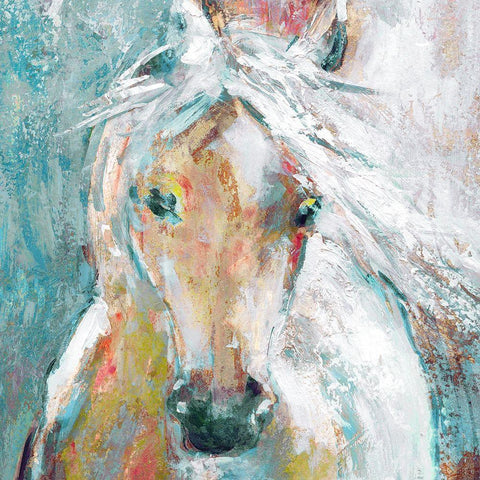 Playful Pony Black Modern Wood Framed Art Print by Robinson, Carol