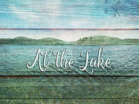 At the Lake White Modern Wood Framed Art Print with Double Matting by Jill, Susan