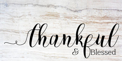 Thankful and Blessed White Modern Wood Framed Art Print with Double Matting by Santiago, Daniela