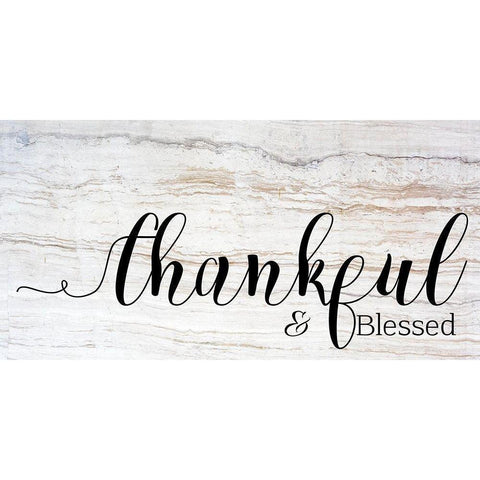 Thankful and Blessed Black Modern Wood Framed Art Print by Santiago, Daniela
