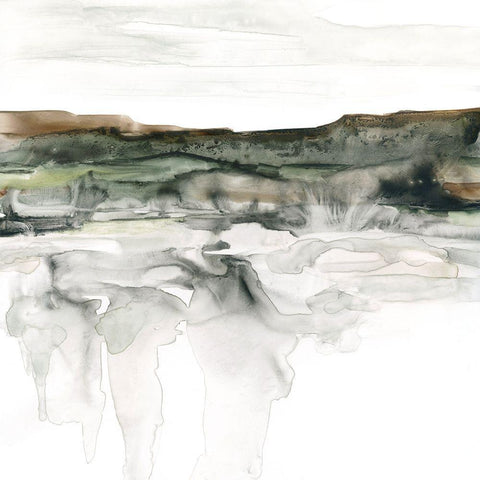 River Bluffs II White Modern Wood Framed Art Print with Double Matting by Robinson, Carol