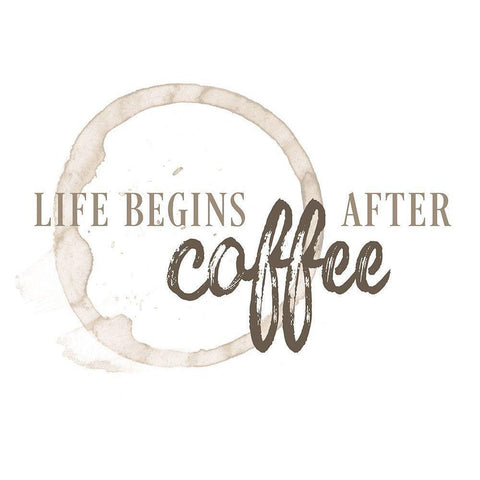 After Coffee White Modern Wood Framed Art Print by CAD Designs