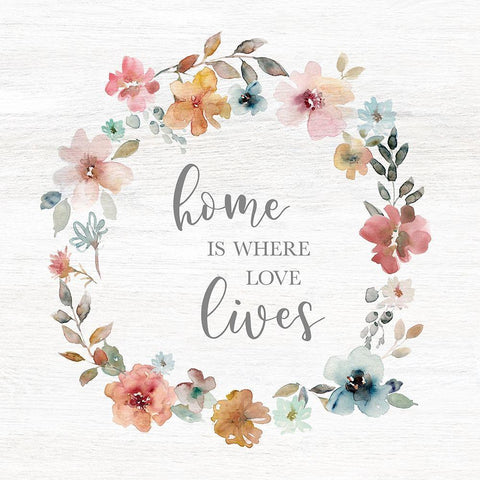 Love Lives White Modern Wood Framed Art Print with Double Matting by Robinson, Carol