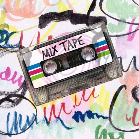 Mixtape I Black Ornate Wood Framed Art Print with Double Matting by Craven, Katrina