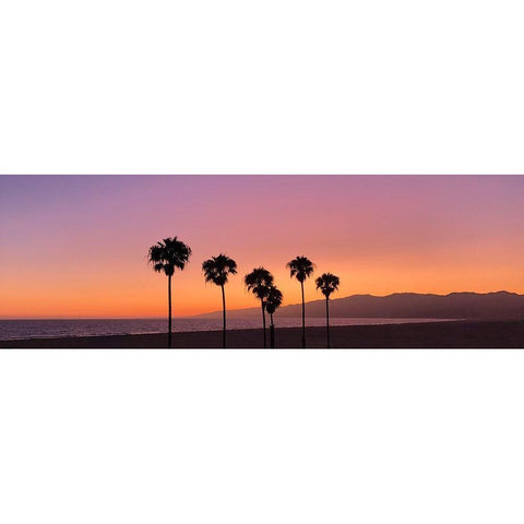 Sunset on Santa Monica Black Modern Wood Framed Art Print with Double Matting by Carpentieri, Natalie