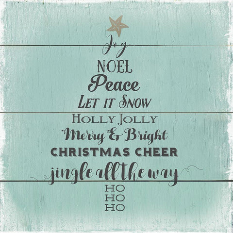 Holly Jolly Christmas Tree Black Modern Wood Framed Art Print by Robinson, Carol