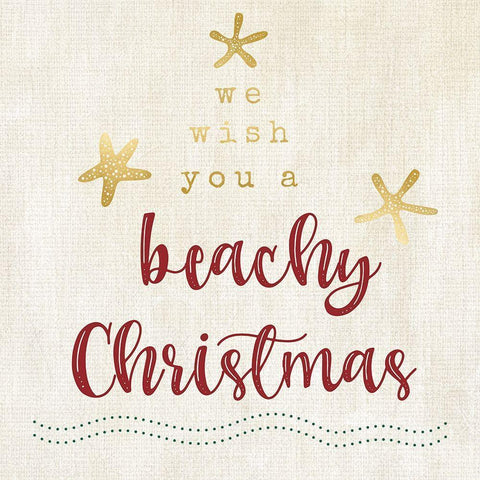 Wish you a Beachy Christmas Black Ornate Wood Framed Art Print with Double Matting by Carpentieri, Natalie