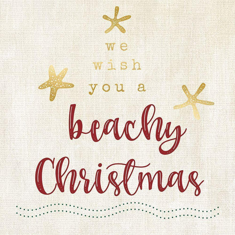 Wish you a Beachy Christmas Black Modern Wood Framed Art Print with Double Matting by Carpentieri, Natalie