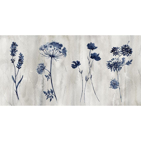 Indigo Row Black Modern Wood Framed Art Print by Knutsen, Conrad