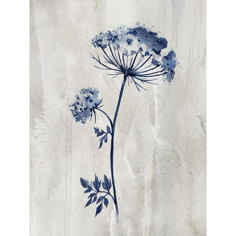 Indigo Botanical I Gold Ornate Wood Framed Art Print with Double Matting by Knutsen, Conrad