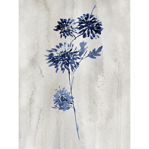 Indigo Botanical IV Black Modern Wood Framed Art Print by Knutsen, Conrad