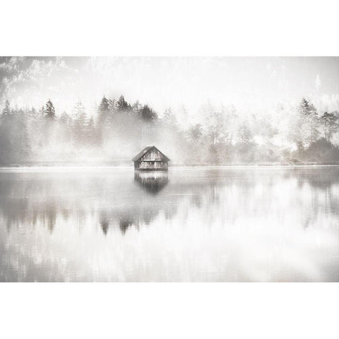 Taupe Serene Black Modern Wood Framed Art Print by Weisz, Irene