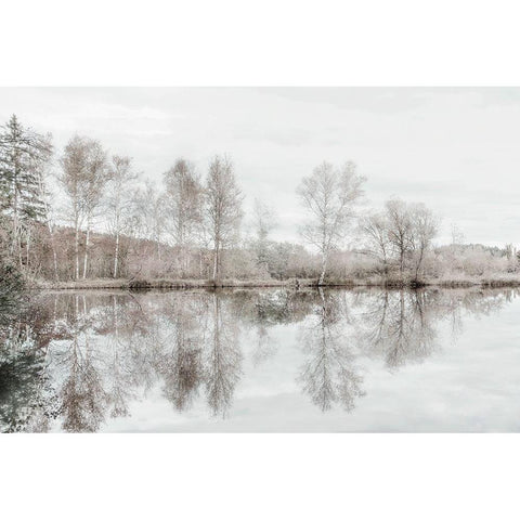 Taupe Water Mirror Black Modern Wood Framed Art Print by Weisz, Irene
