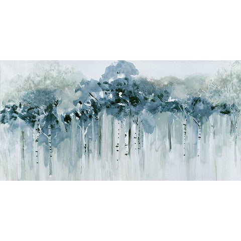 Blue Birch Morning Black Modern Wood Framed Art Print by Jill, Susan