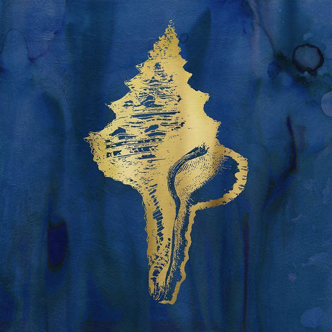 Indigo Sea Treasure I White Modern Wood Framed Art Print by Robinson, Carol