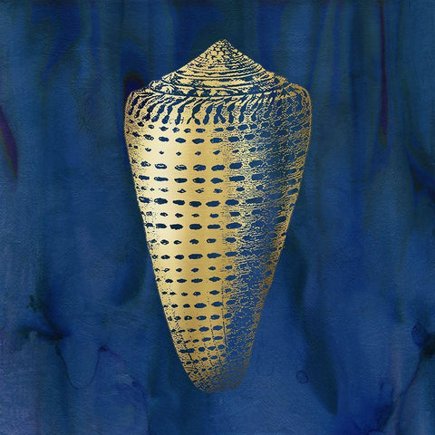 Indigo Sea Treasure II White Modern Wood Framed Art Print by Robinson, Carol