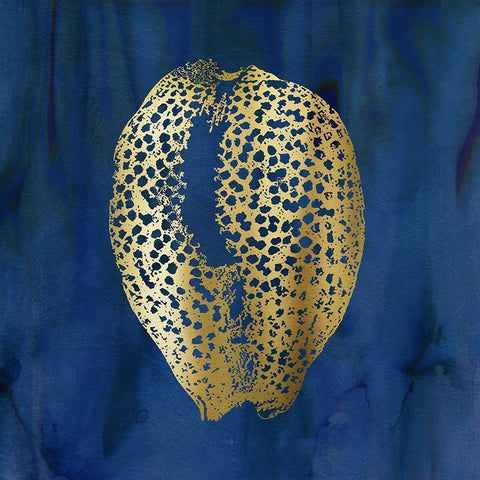 Indigo Sea Treasure IV White Modern Wood Framed Art Print with Double Matting by Robinson, Carol