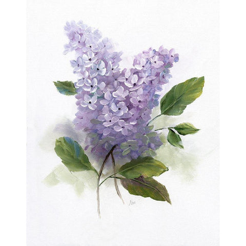 Lilac Romance II White Modern Wood Framed Art Print by Nan