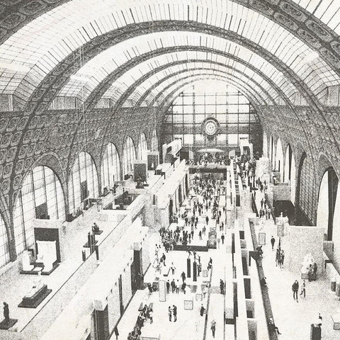 Louvre White Modern Wood Framed Art Print with Double Matting by Jill, Susan